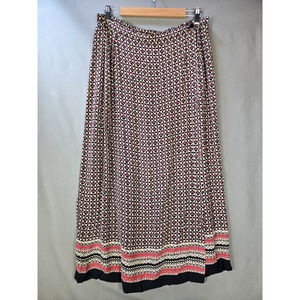 JM Collection Wrap Skirt Red Geometric Boho Cottagecore Retro Mosaic Size XL